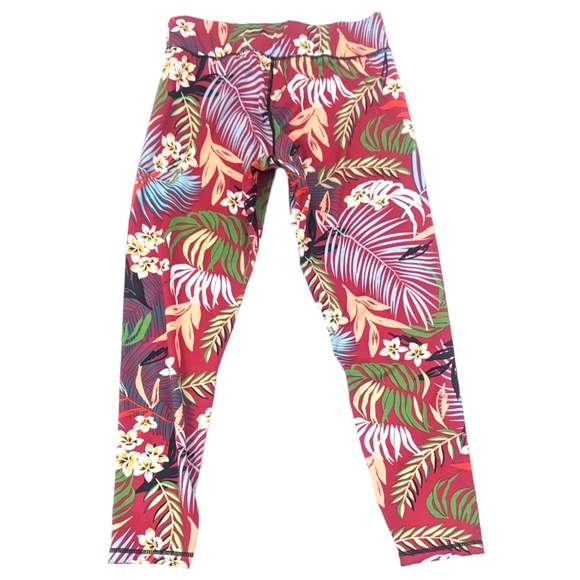 MinkPink Move Tropical Leggings Womens Large Pink Stretch - Picture 3 of 10